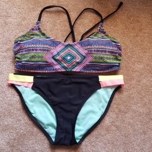 Colorful fun two piece bikini